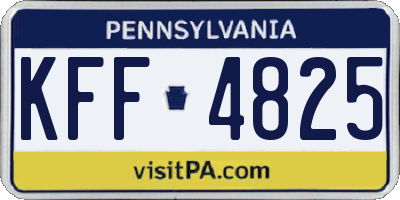 PA license plate KFF4825