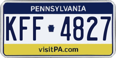 PA license plate KFF4827