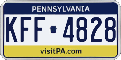 PA license plate KFF4828