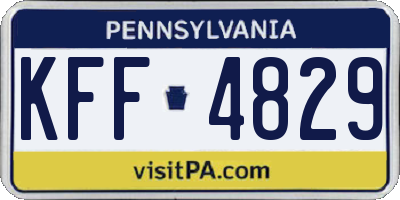 PA license plate KFF4829