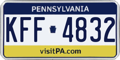 PA license plate KFF4832