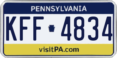 PA license plate KFF4834