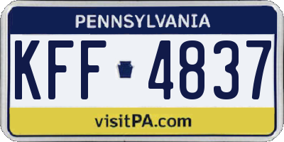 PA license plate KFF4837