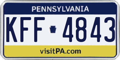 PA license plate KFF4843