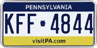 PA license plate KFF4844
