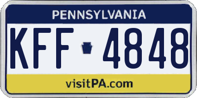 PA license plate KFF4848