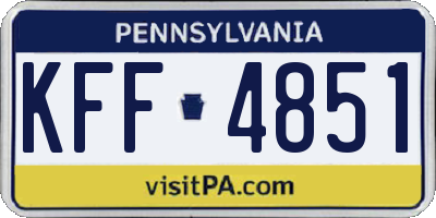 PA license plate KFF4851