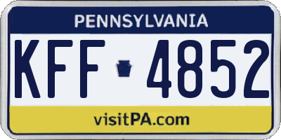 PA license plate KFF4852