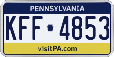 PA license plate KFF4853