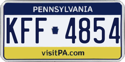 PA license plate KFF4854