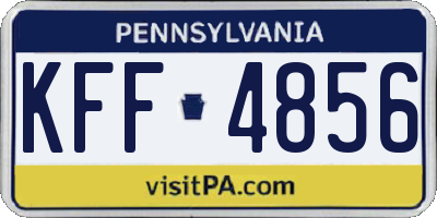 PA license plate KFF4856