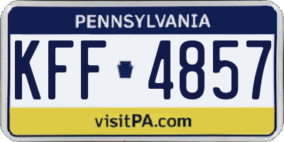 PA license plate KFF4857