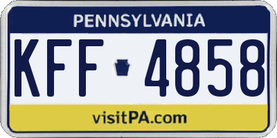 PA license plate KFF4858