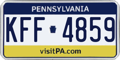 PA license plate KFF4859