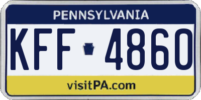 PA license plate KFF4860