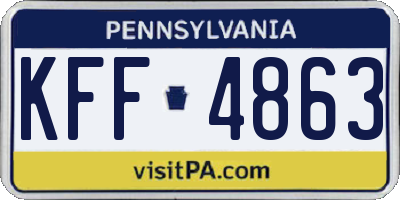 PA license plate KFF4863