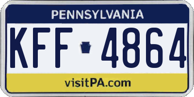 PA license plate KFF4864