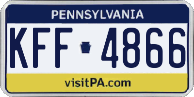 PA license plate KFF4866