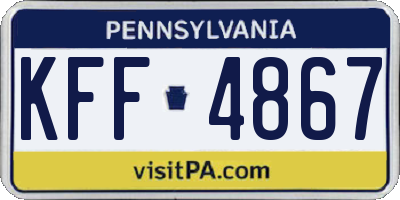 PA license plate KFF4867