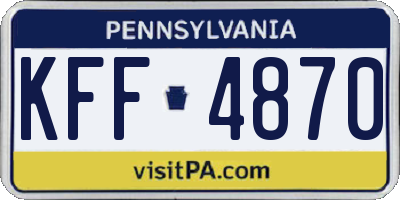 PA license plate KFF4870