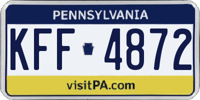 PA license plate KFF4872