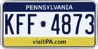PA license plate KFF4873