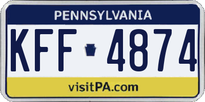 PA license plate KFF4874