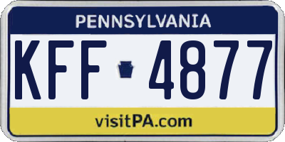 PA license plate KFF4877