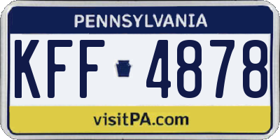 PA license plate KFF4878
