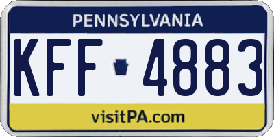 PA license plate KFF4883