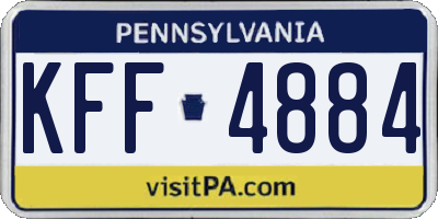 PA license plate KFF4884