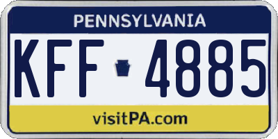 PA license plate KFF4885