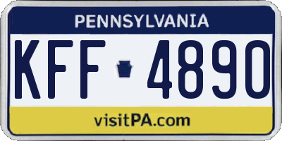 PA license plate KFF4890