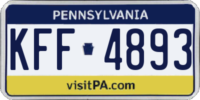 PA license plate KFF4893