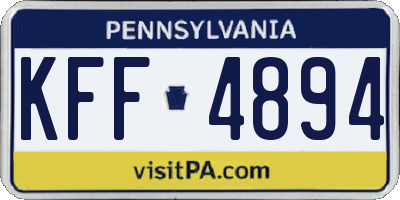 PA license plate KFF4894