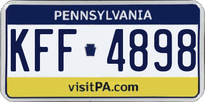 PA license plate KFF4898