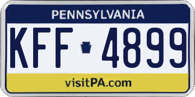 PA license plate KFF4899