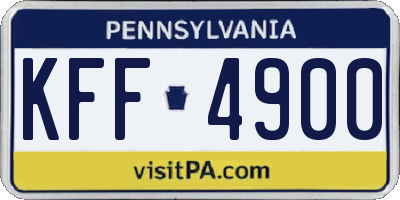 PA license plate KFF4900