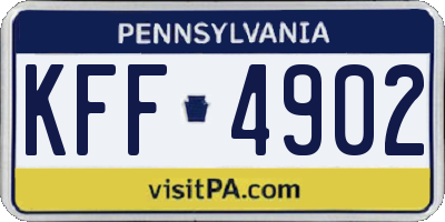 PA license plate KFF4902