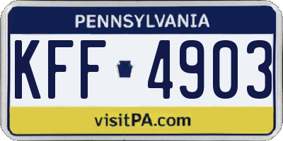 PA license plate KFF4903