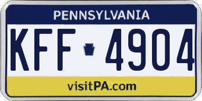 PA license plate KFF4904