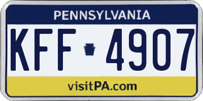 PA license plate KFF4907
