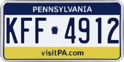 PA license plate KFF4912