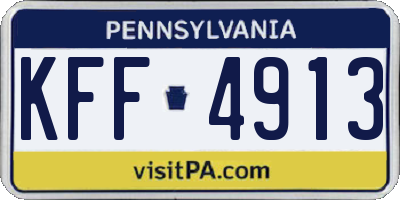 PA license plate KFF4913
