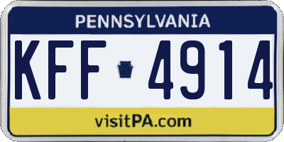 PA license plate KFF4914