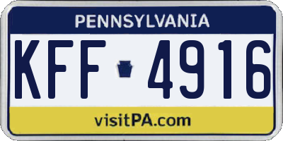 PA license plate KFF4916