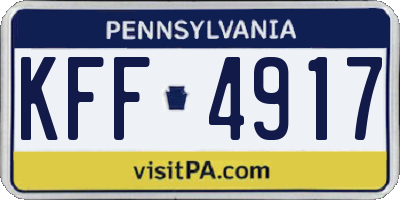 PA license plate KFF4917