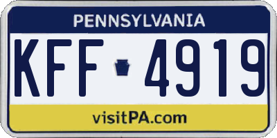 PA license plate KFF4919