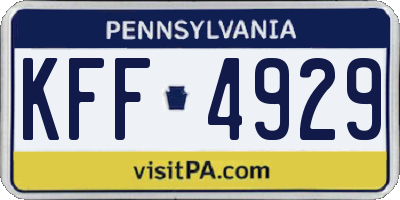 PA license plate KFF4929