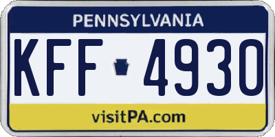 PA license plate KFF4930